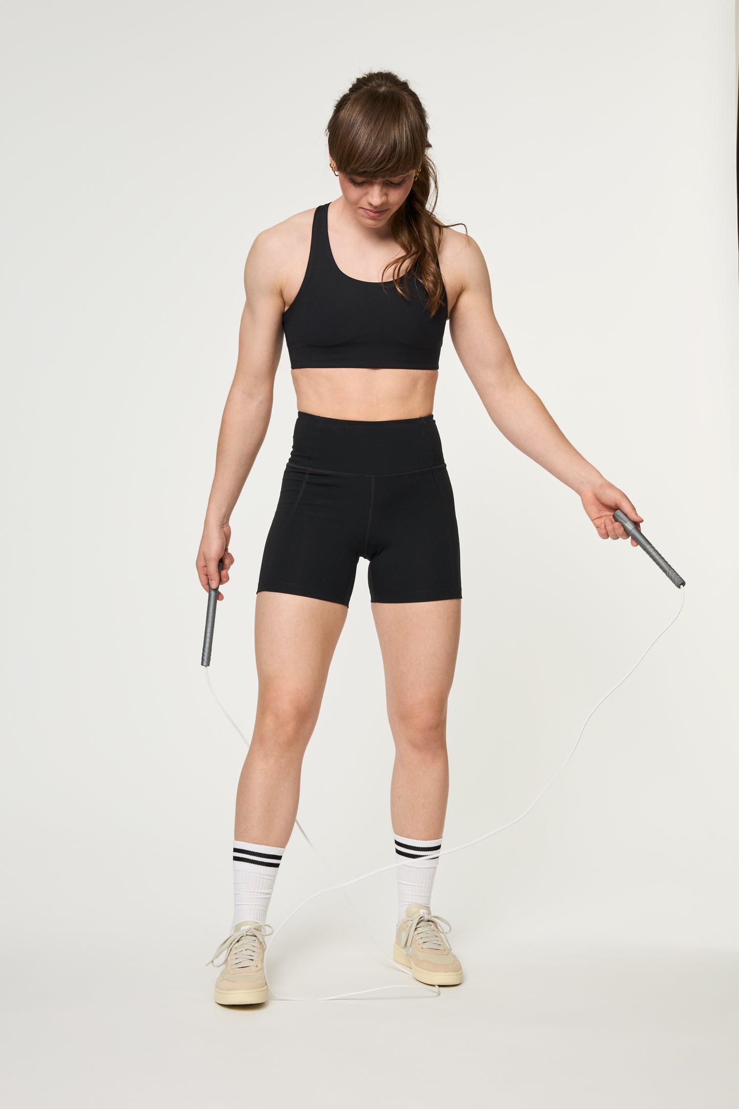 Girlfriend Collective Black High-Rise Run Shorts