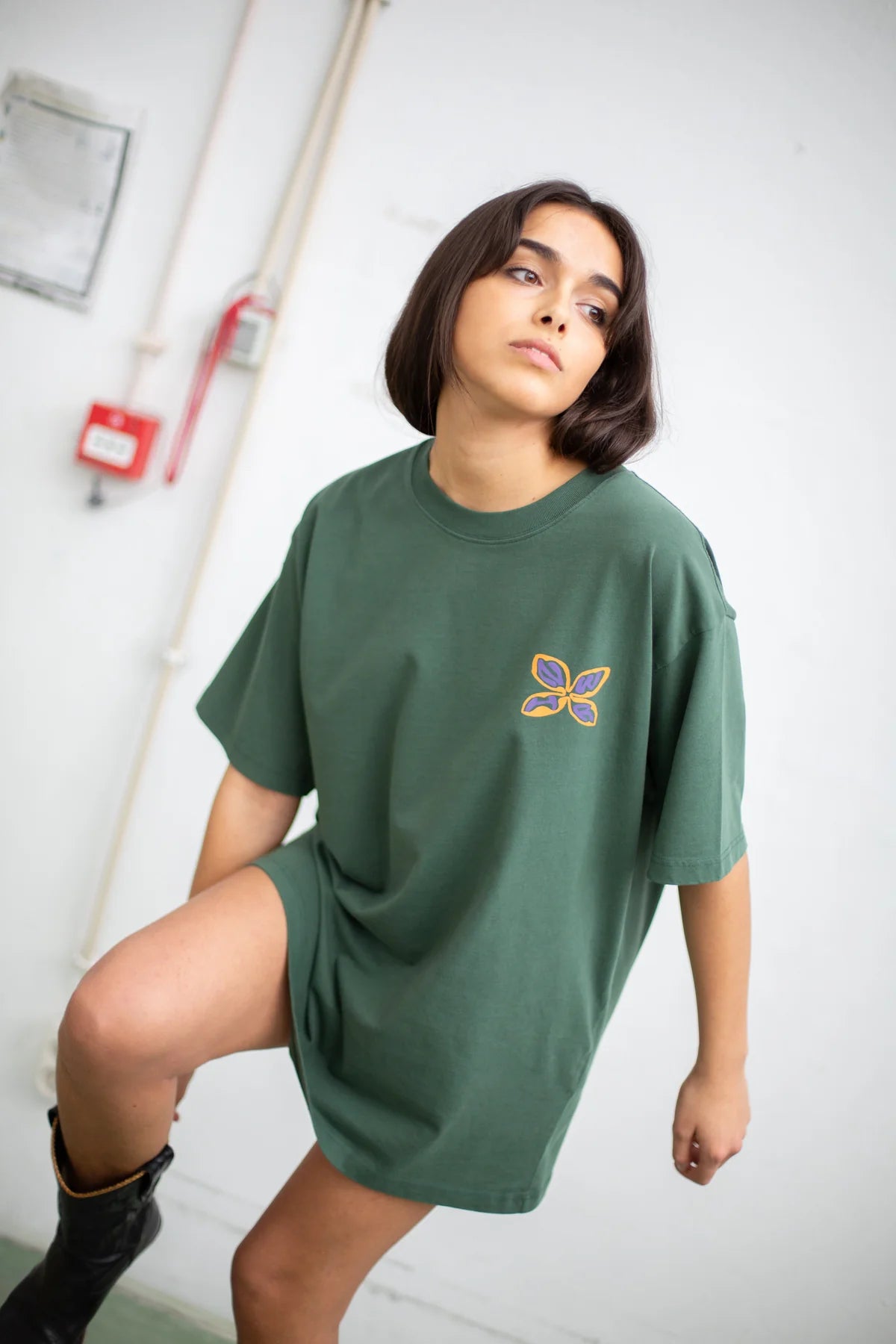 Womens organic cotton oversized tshirt - green