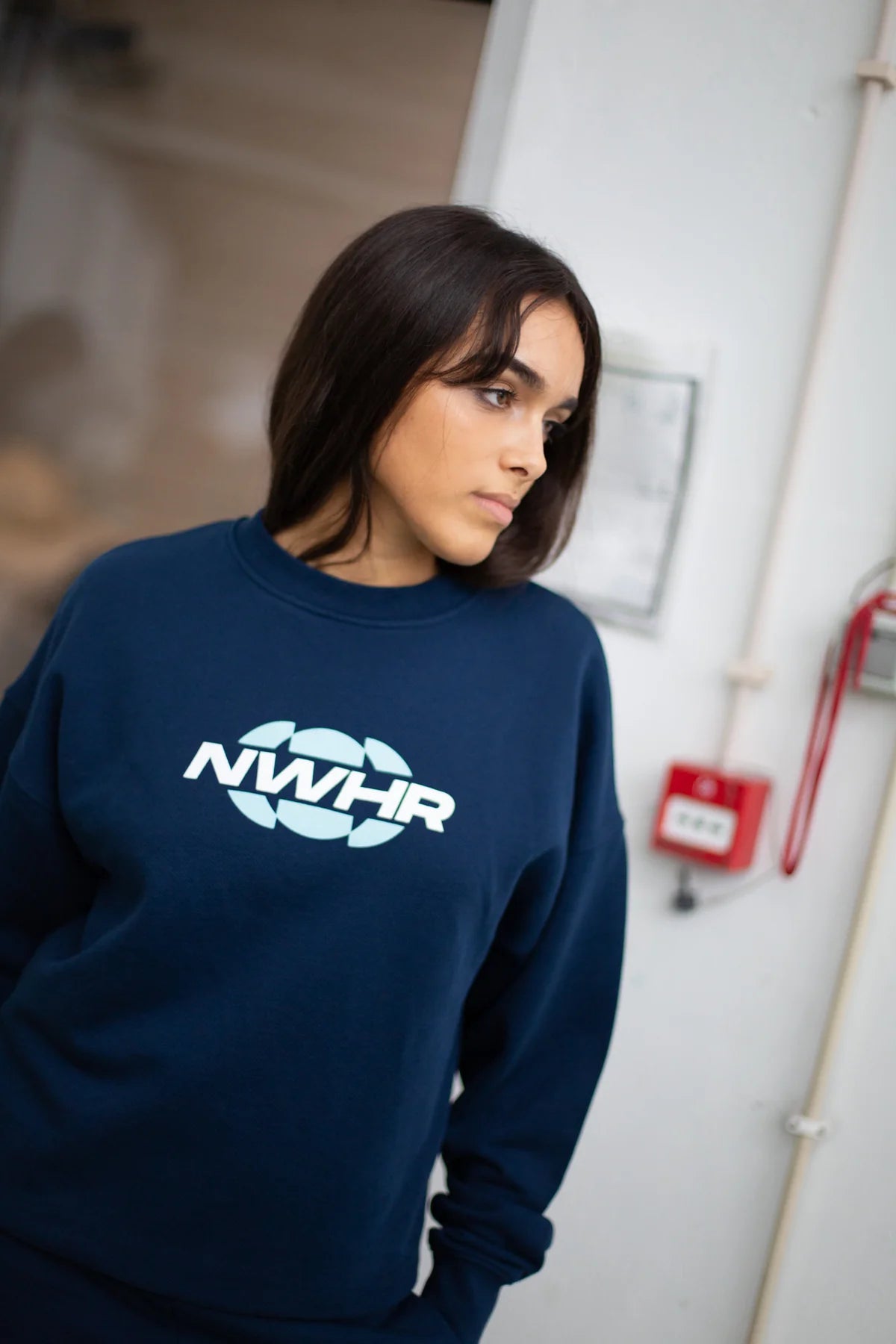 Oversized Cotton Sweatshirt Navy