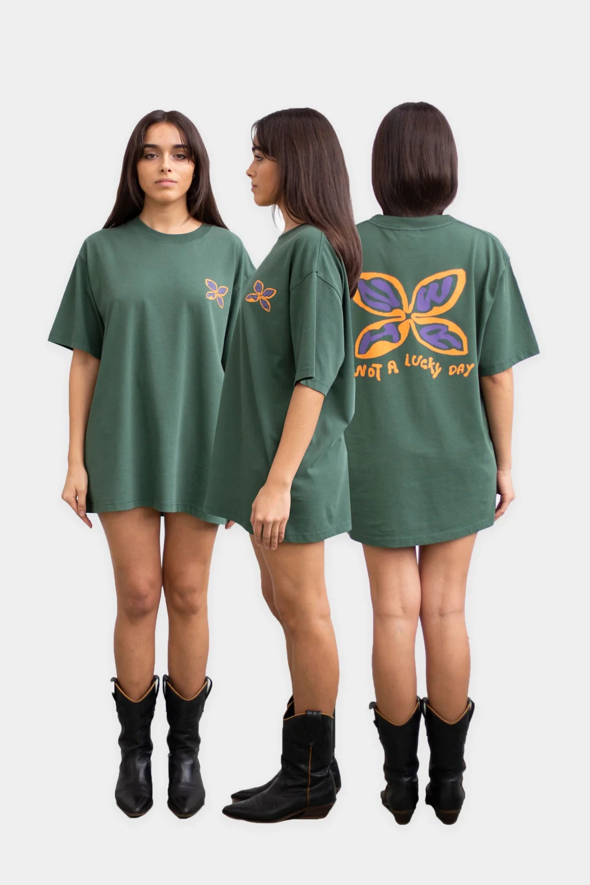 Ladies ethical oversized cotton tshirt - green