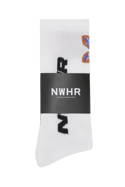 NWHR White organic cotton crew socks