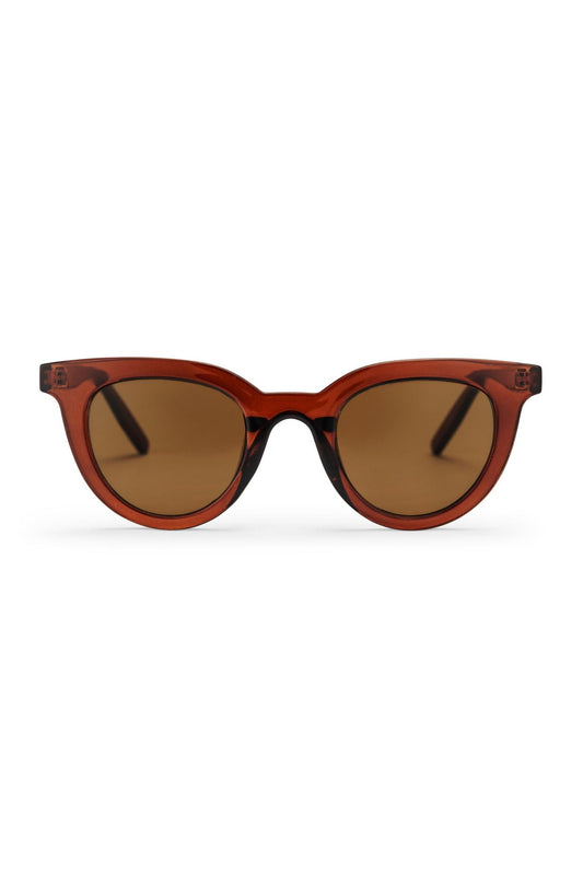 Large round cat-eye sunglasses - brown