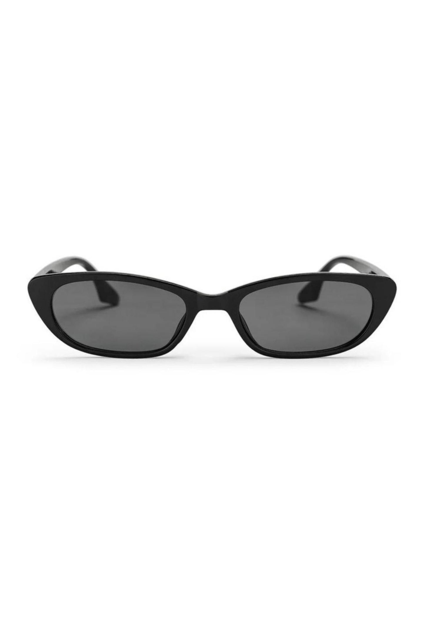 Black slim oval cat-eye sunglasses