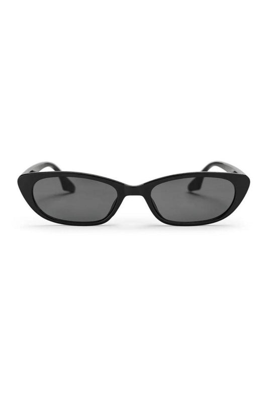 Black slim oval cat-eye sunglasses