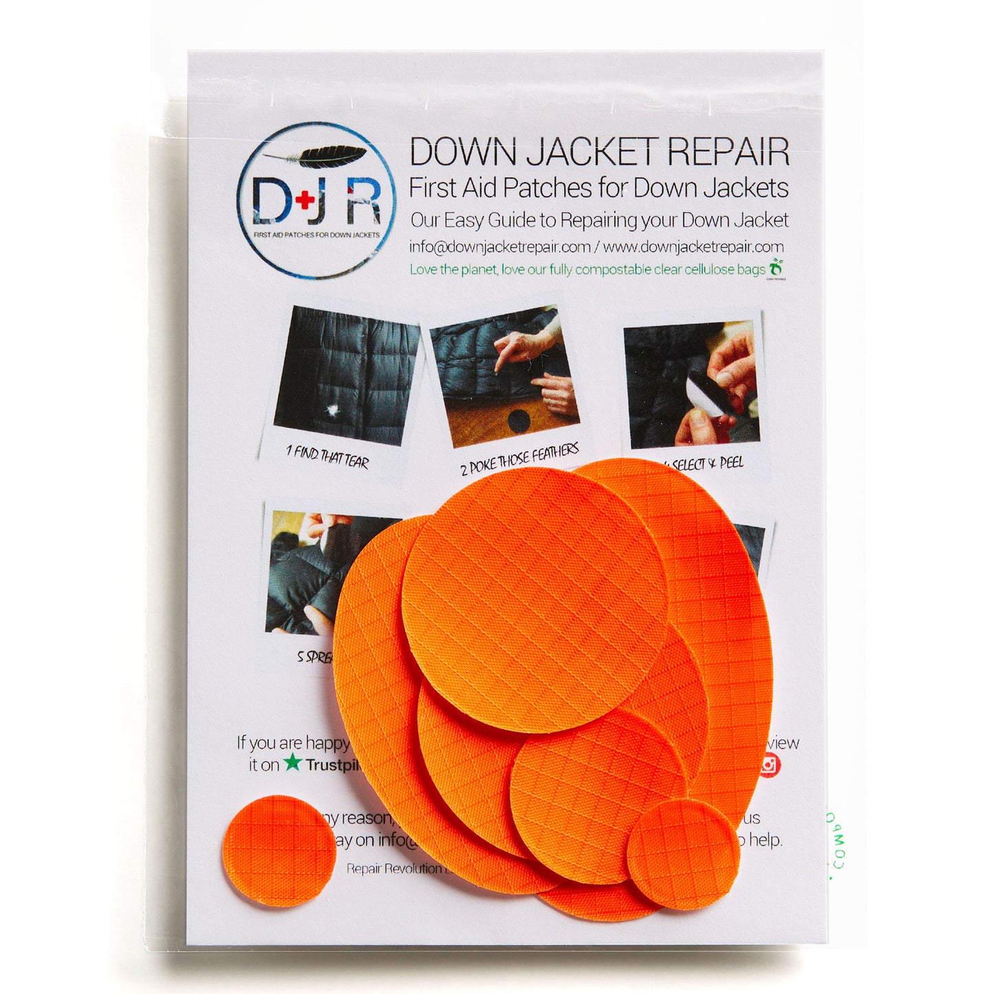 Down Jacket Repair Patches Orange